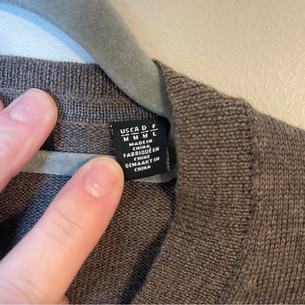 Saks Fifth Avenue Charcoal V-Neck Sweater